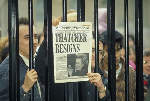 margaret thatcher resignation headline
