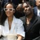 rihanna and aap rocky sitting front row at louis vuitton
